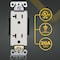 Faith Duplex Straight Blade Receptacle, 5-20R, 20 A, 125V AC, 2 Pole, 3 Wire, Flush Mount, Grounded SSRE4-WH-10 - alternate 6